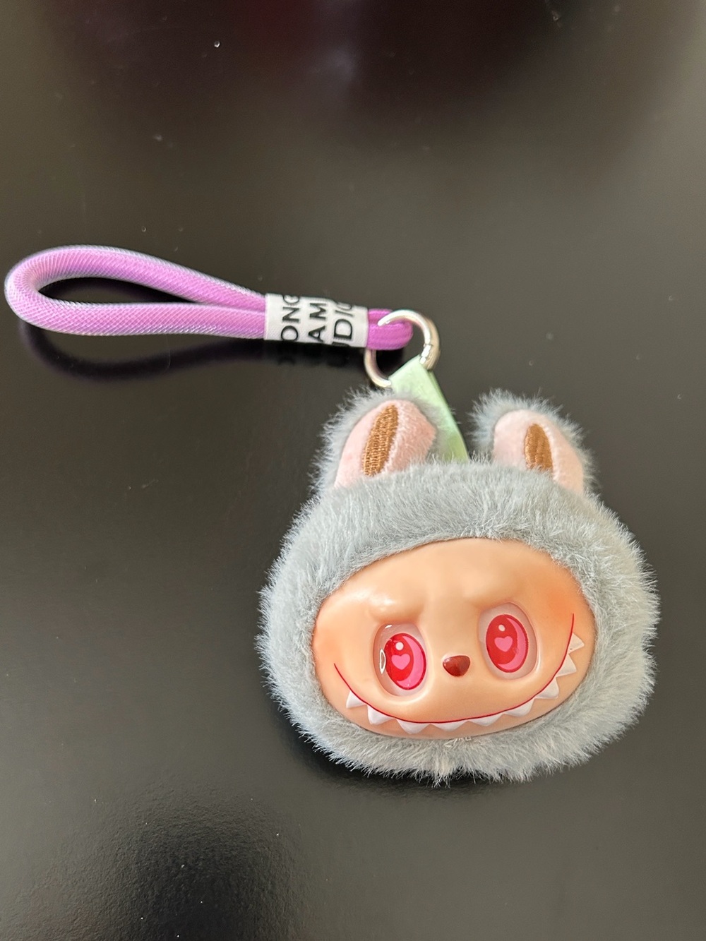 Labubu Little Monster Singing Light Up Bagcharm - Grey